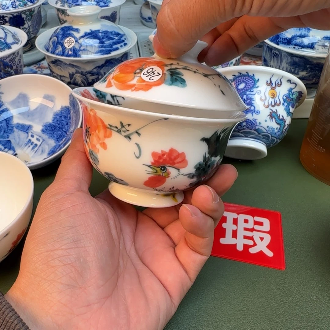 纯手工纯手绘茶具石头246