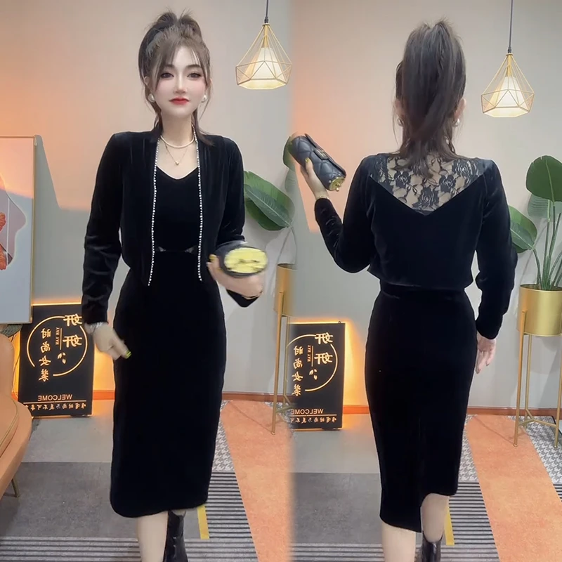 2025秋季新款时尚显瘦气质网红高档套装女高级宽松大码裙子两件套