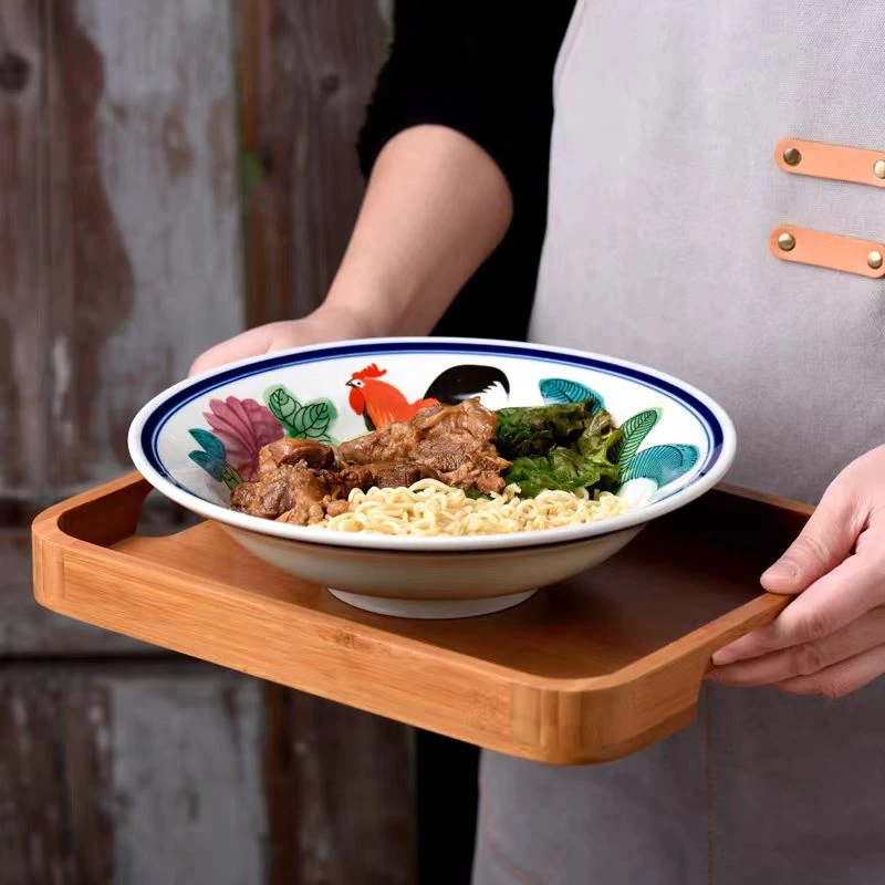 复古陶瓷公鸡小炒盘菜盘家用盘子农家乐名宿院子餐厅怀旧陶瓷餐具