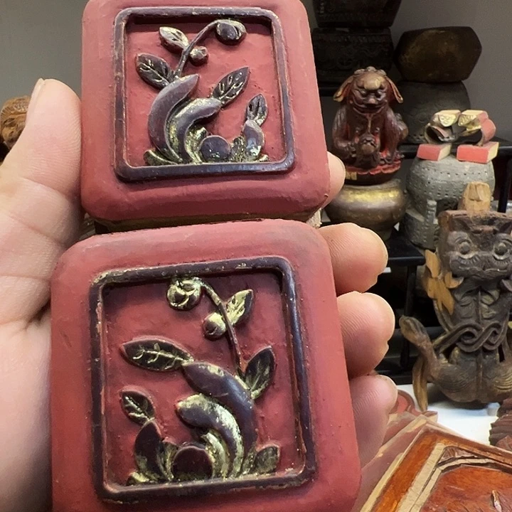 木（非红木类）H*木雕小结一对