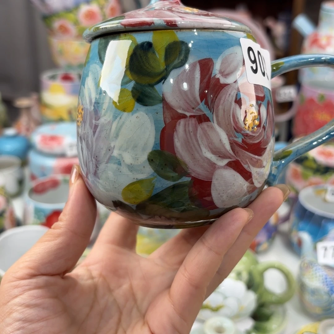 瓷片景德镇手绘高温釉下彩陶瓷茶具