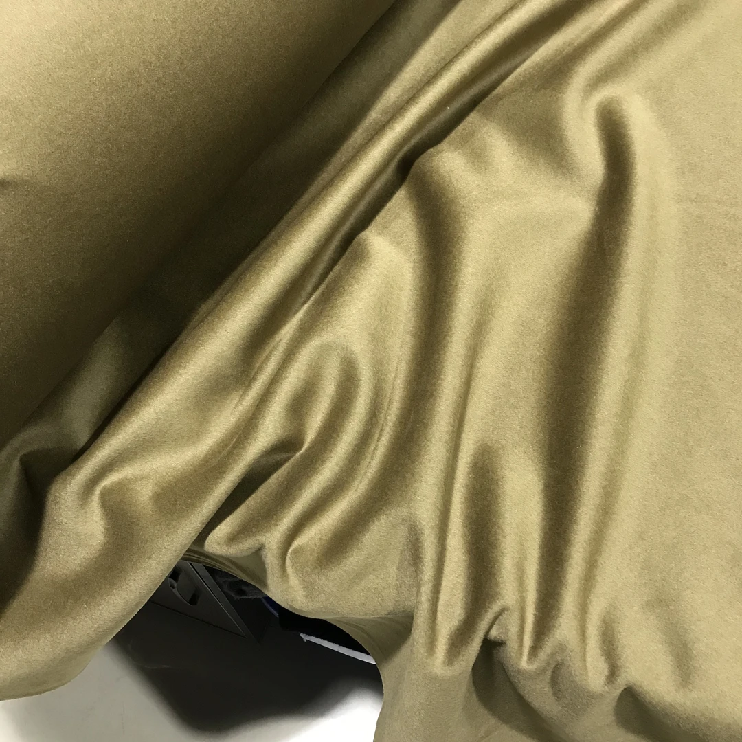 梧桐绿色双面蚕丝山羊绒面料 直播间特价福利