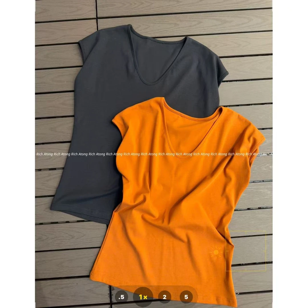 atong/阿彤-【瘦瘦T】-2025 夏季U领显瘦极简短袖0601-48