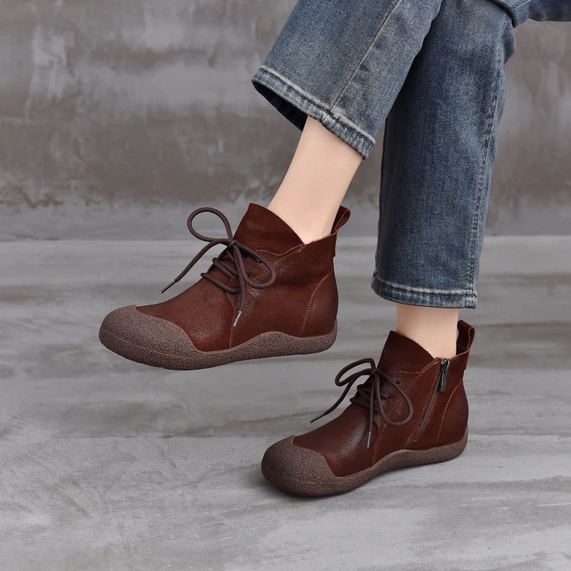 头层牛皮森系通勤马丁靴女2025秋季新款时尚轻便休闲舒适短靴