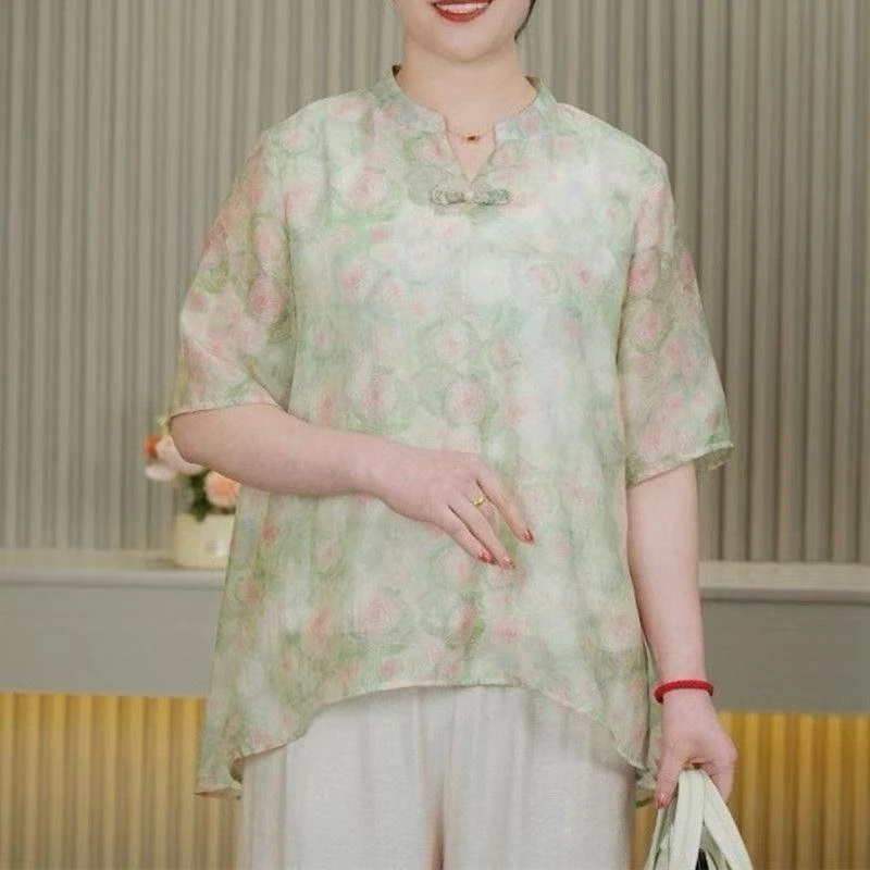 8895-新款女装夏国风短袖夏季中式时尚中老年衬衫【A17-1-4】