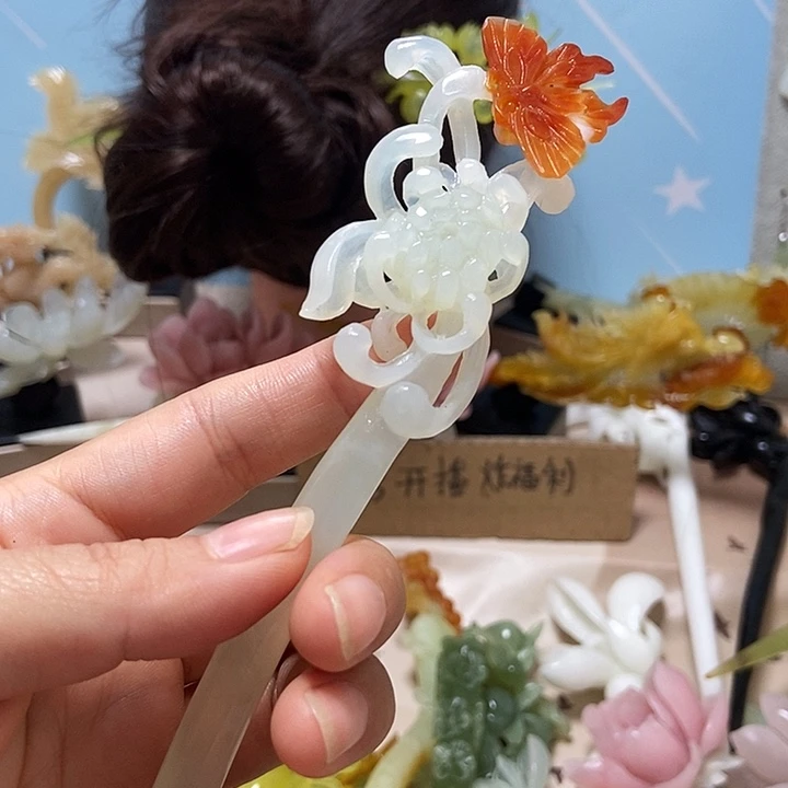 t***t未镶嵌岫玉发饰发簪