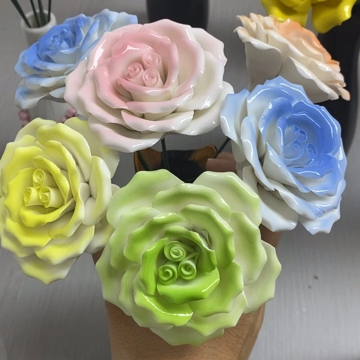 陶瓷陶瓷材料4朵混搭