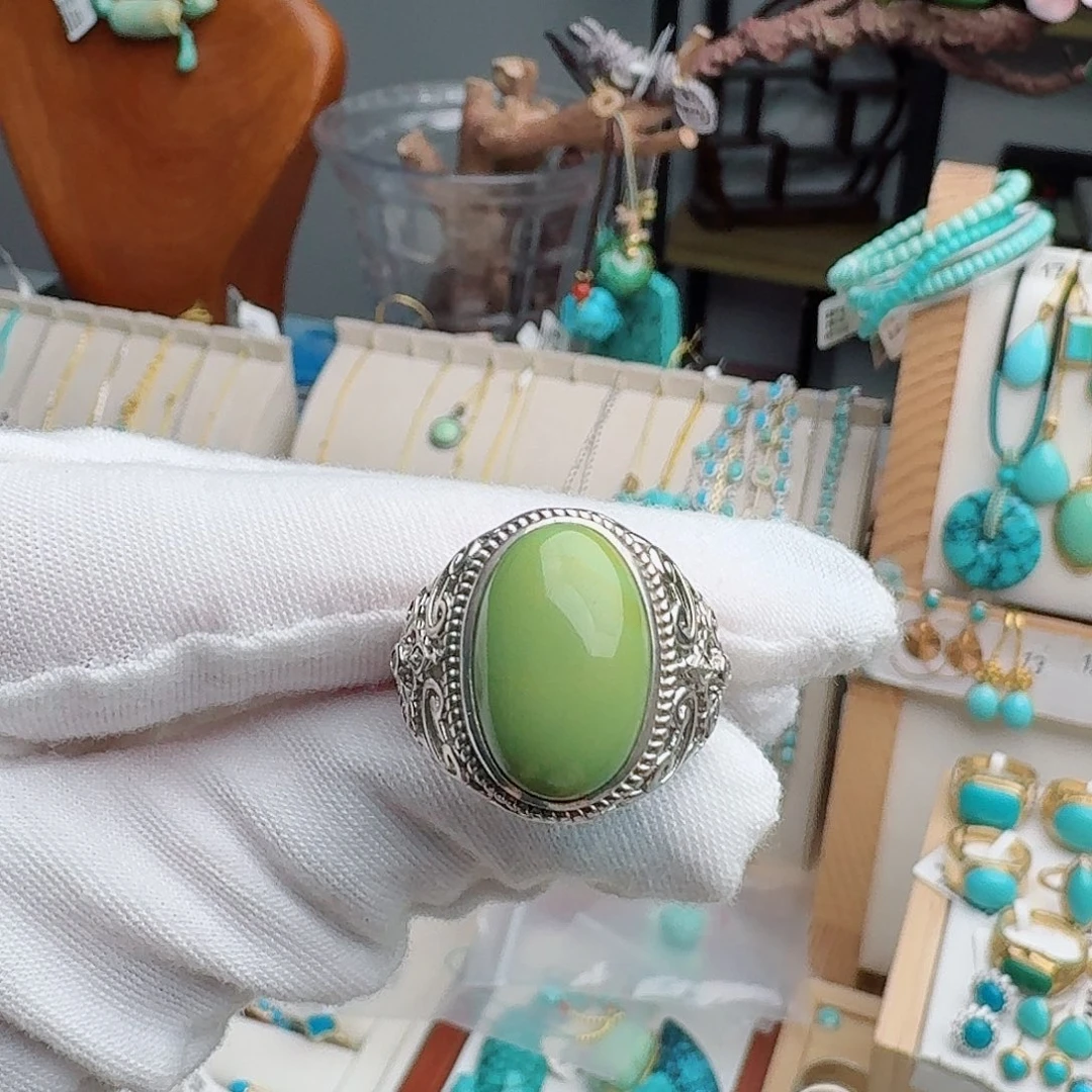 银S925镶嵌绿松石珠宝奇石