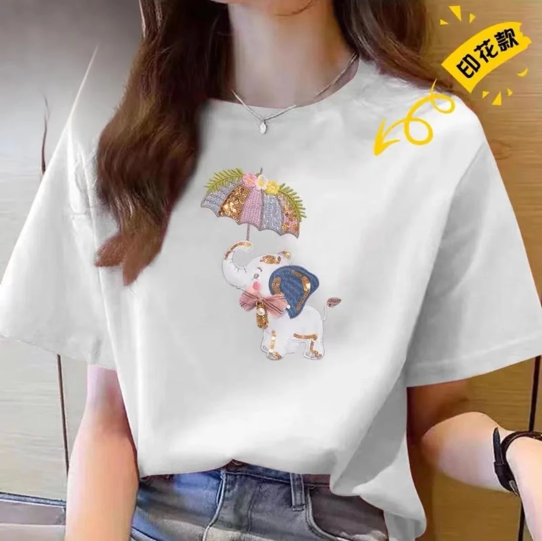 【100%纯棉】上新女款时尚休闲百搭潮流短袖t恤春夏圆领显瘦半袖