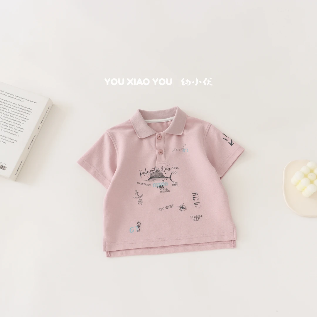 【幼小优】夏季中小童拼接T恤儿童百搭短袖8120138