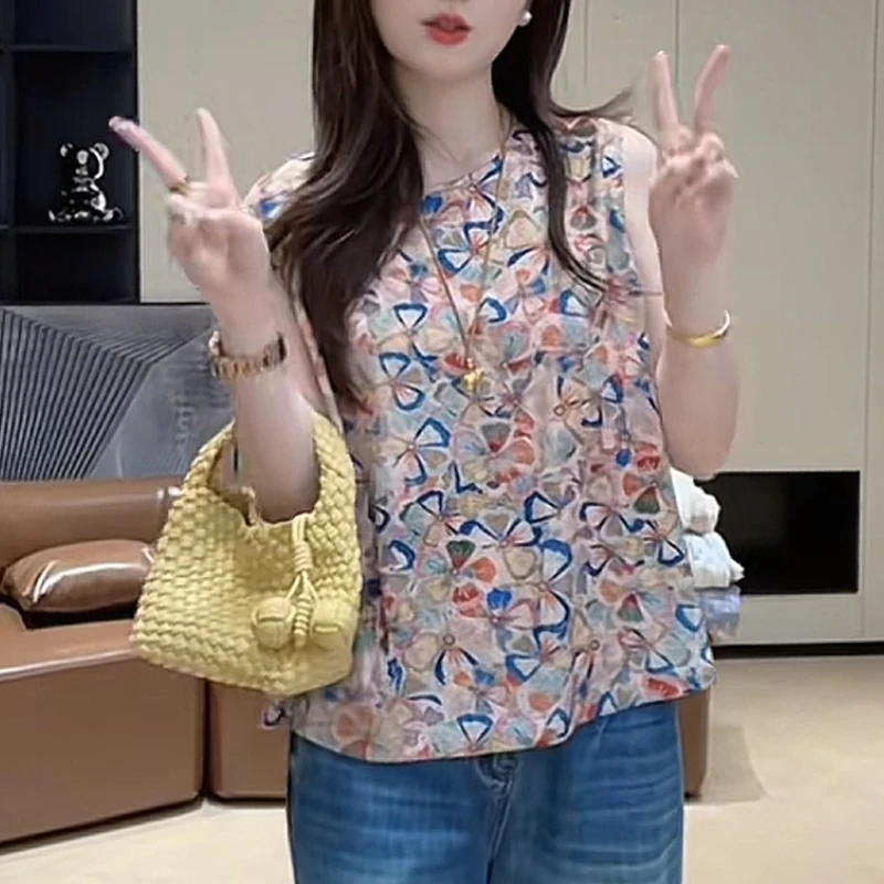 新中式国风提花无袖衬衫女装2025新款夏季小衫轻奢高级感气质上衣