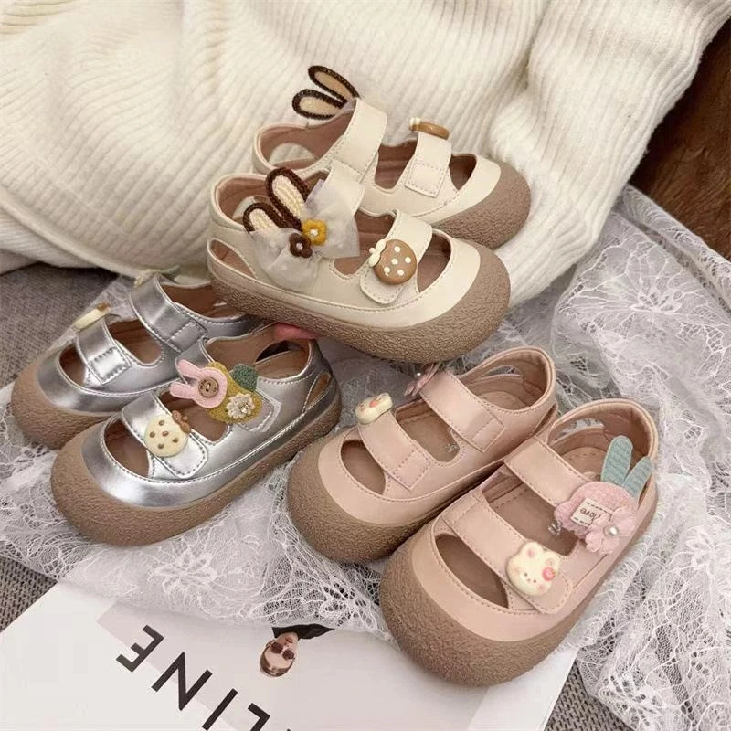 ABC宝宝可爱兔子防踢包头2025新款防滑公主女童2025潮款儿童鞋