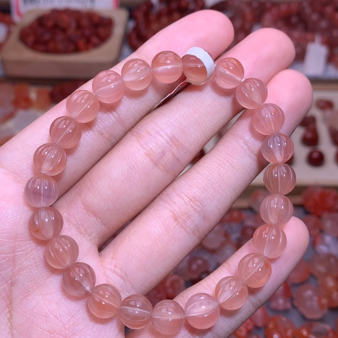 南红玛瑙未镶嵌珠宝半成品冰粉南瓜珠