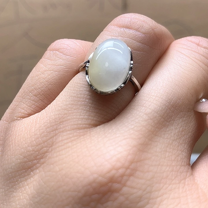 水晶水晶戒指银S925镶嵌