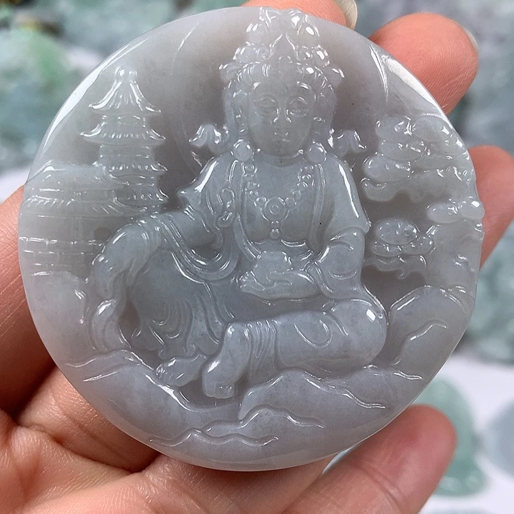颈饰未镶嵌翡翠山水观音福利
