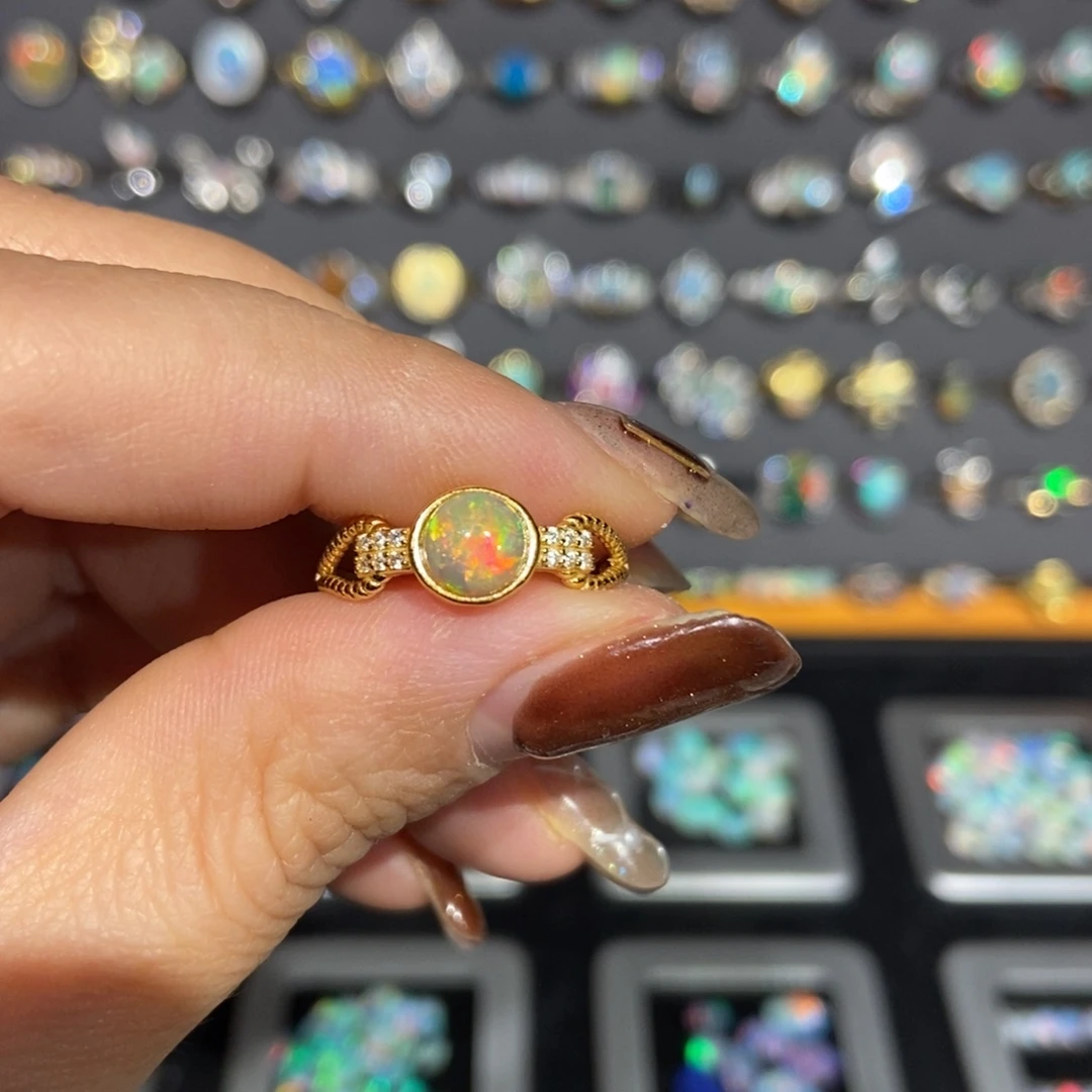 欧泊银S925镶嵌戒指