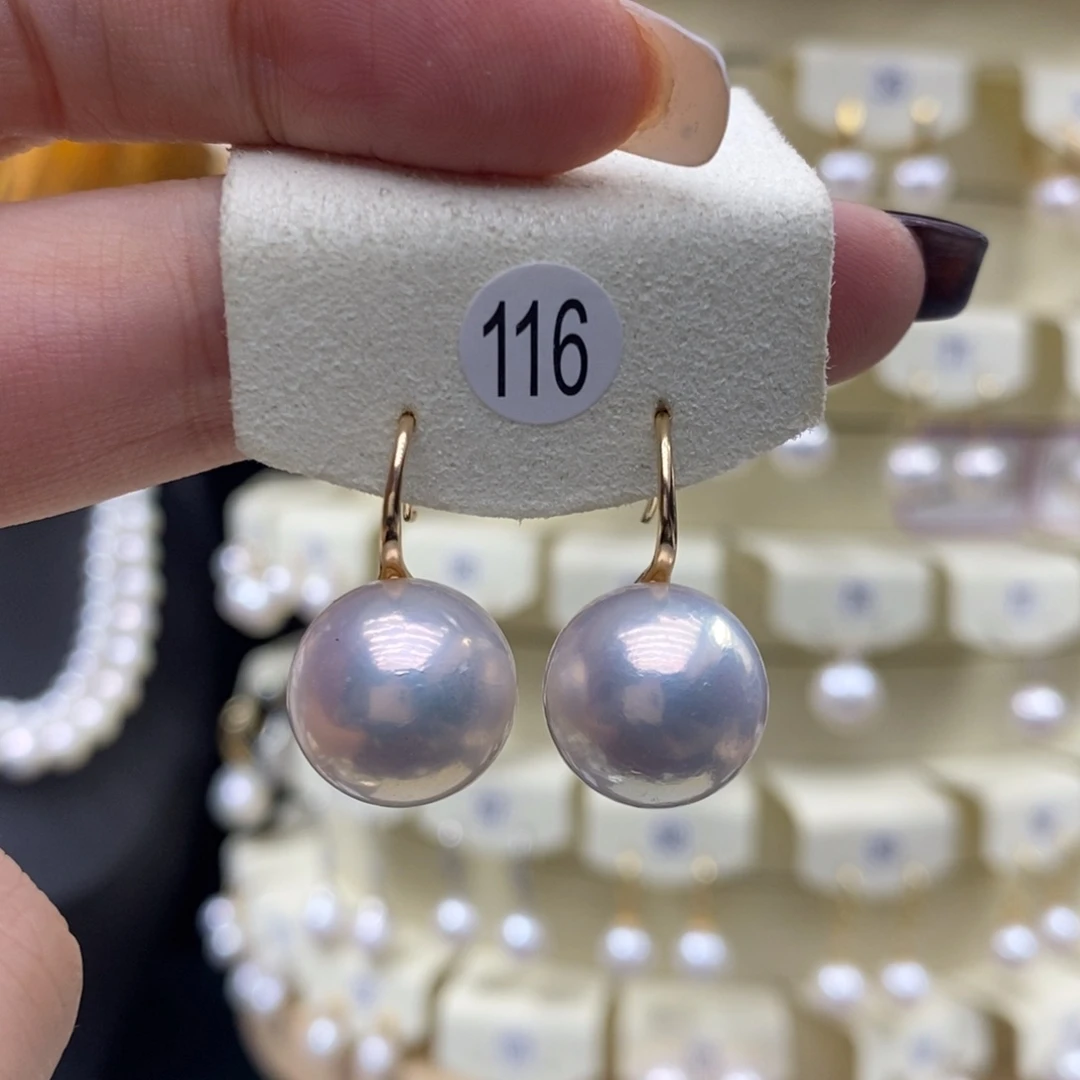 银S925镶嵌淡水珍珠耳饰