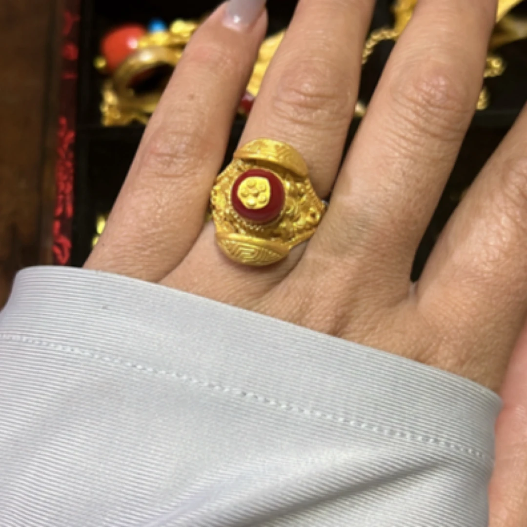 黄铜戒指 藏式戒指黄铜镀金