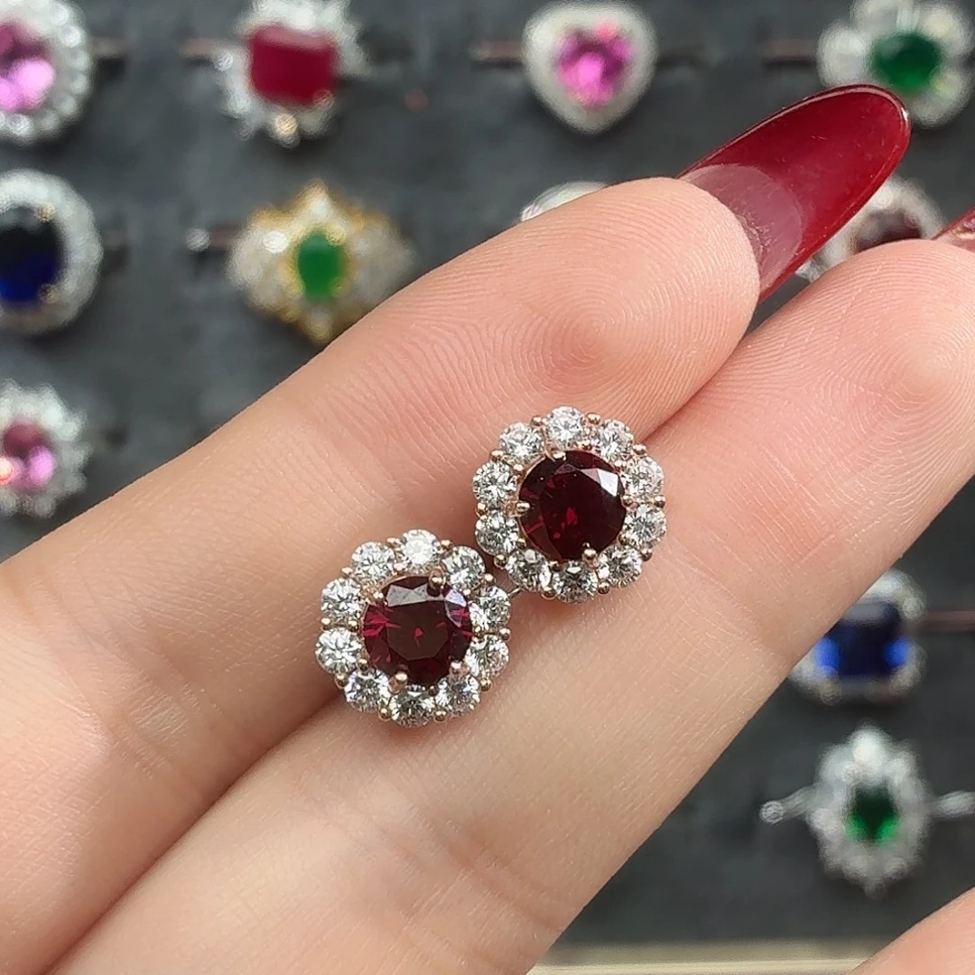 925银培育鸽血红色宝石