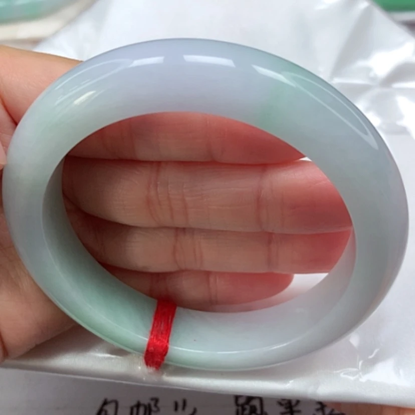 【闪购商品】翡翠手镯未镶嵌冰润春彩手镯5657圈15号