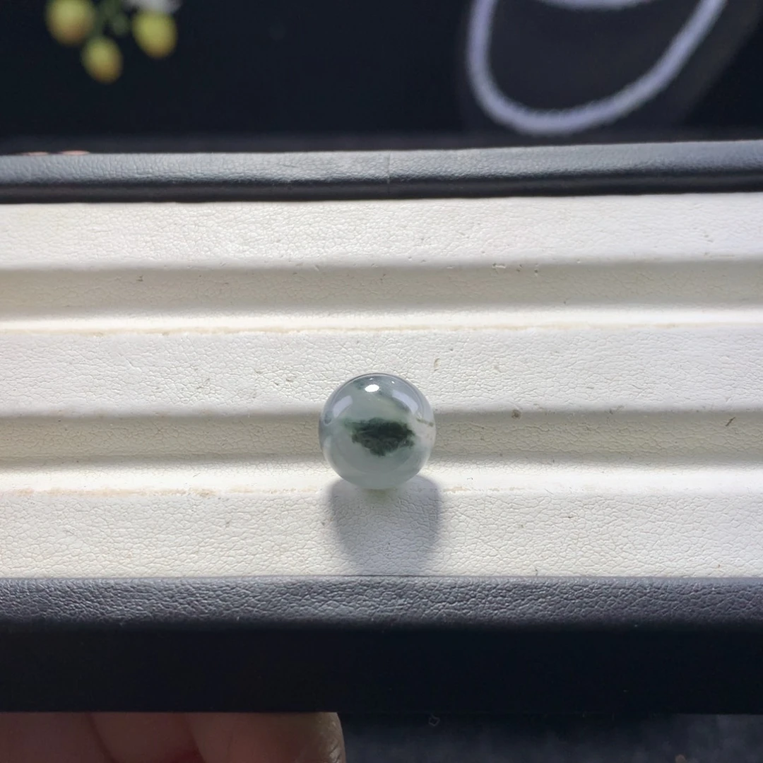 翡翠未镶嵌手串卡12墨翠飘花