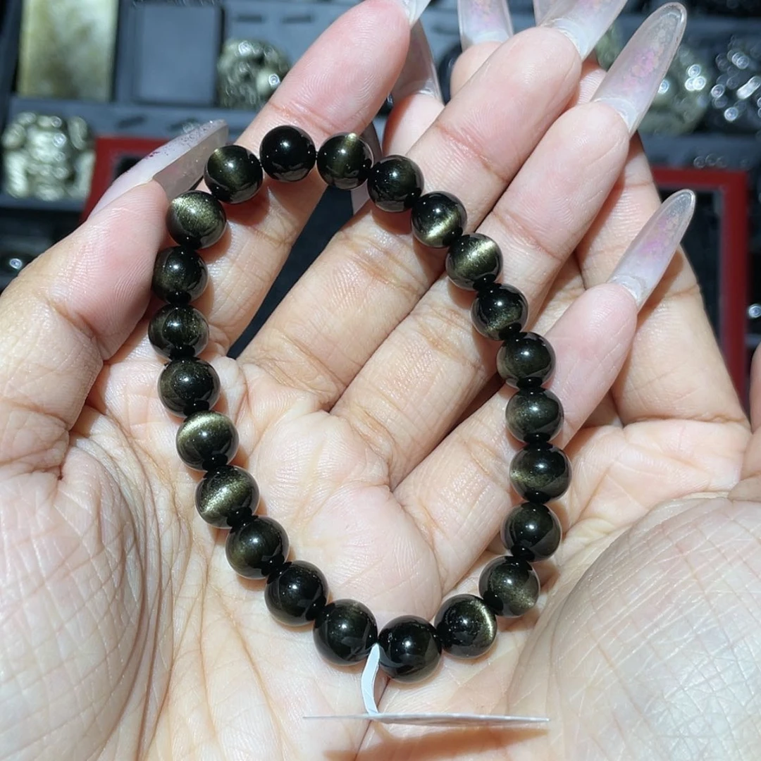 【闪购商品】未镶嵌黑曜岩手串邢**飞