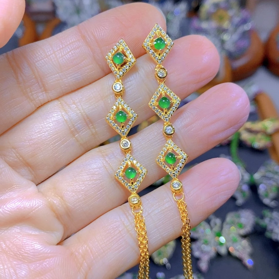 翡翠颈饰银S925镶嵌天然翡翠