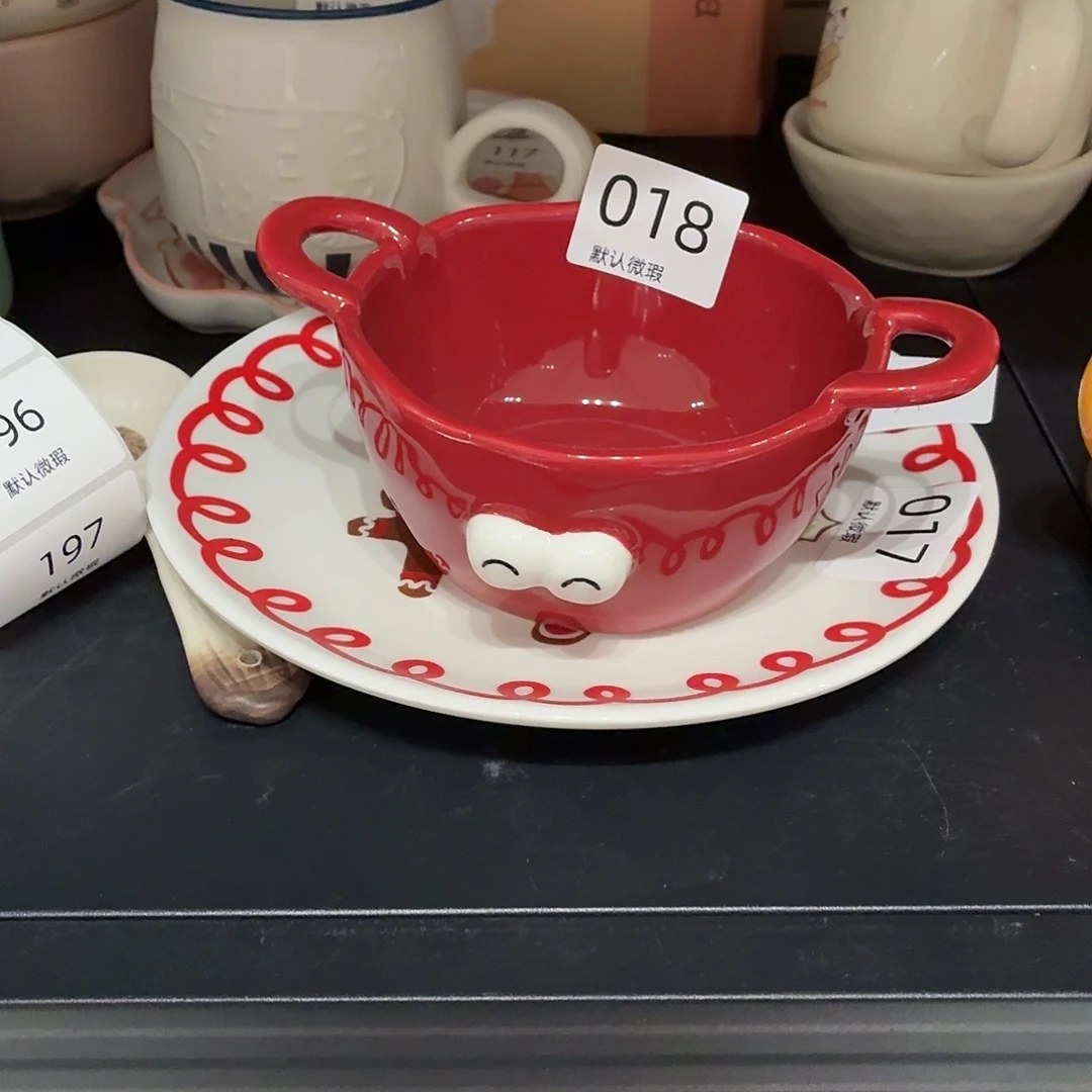 瓷双耳大眼仔酸奶碗018微瑕