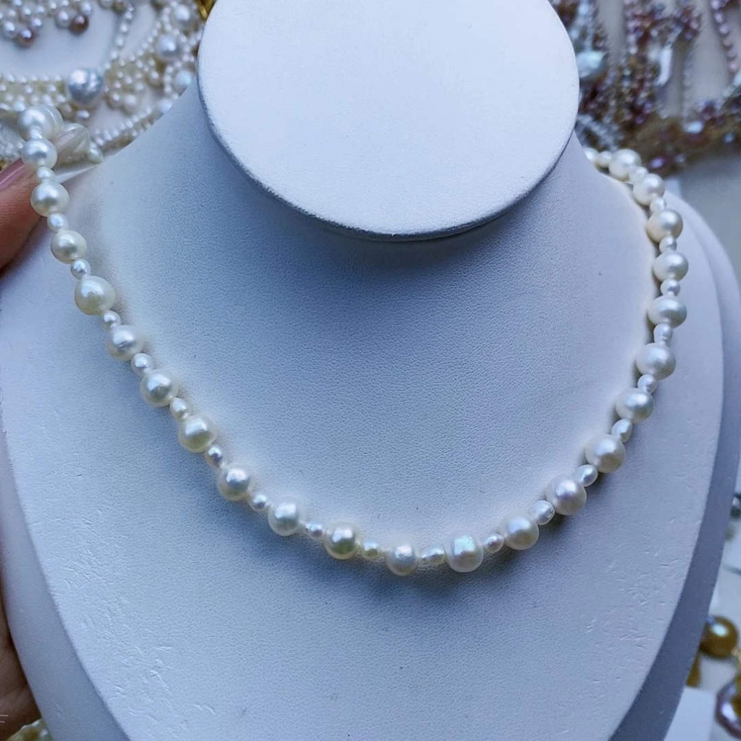 淡水珍珠颈饰银S925镶嵌