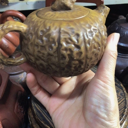 茶壶紫砂原矿泥料手工制作的一把紫砂壶