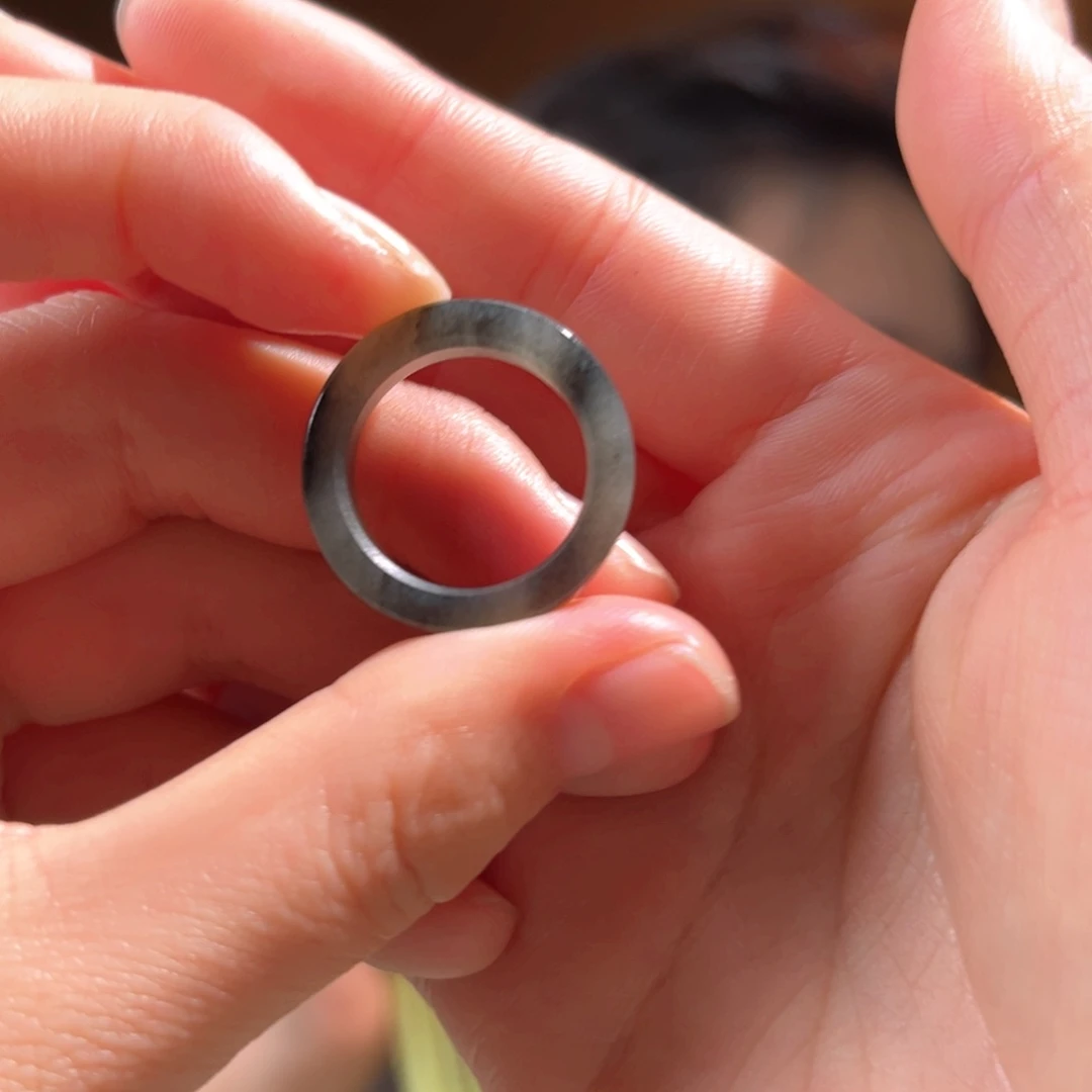 未镶嵌戒指和田玉青花戒圈16号80