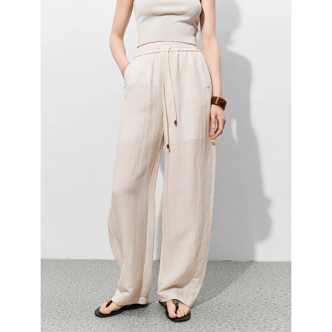 1172贝茜妮"高知感"莱赛尔时尚女新款气质松紧腰长裤