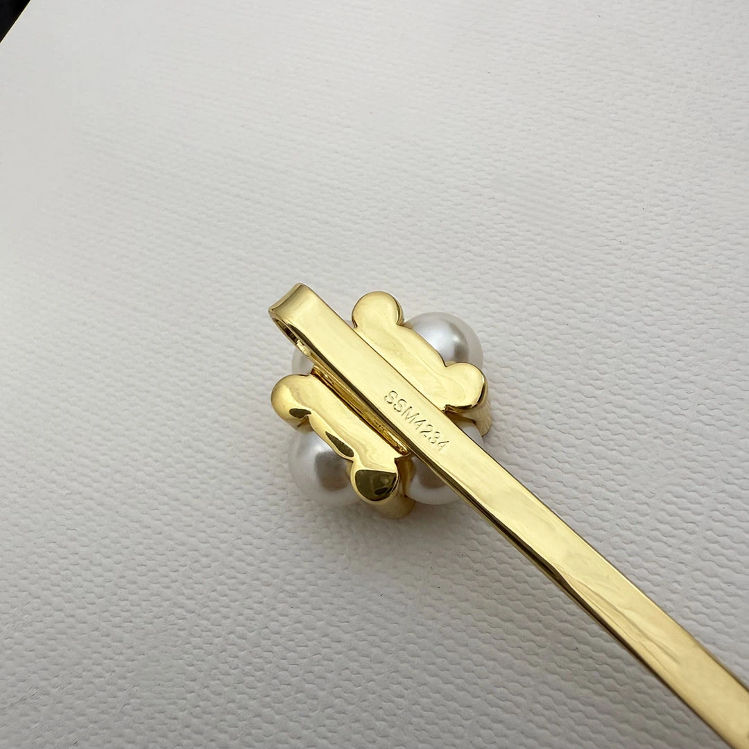 25新款珍珠一字夹简约超仙甜美可爱网红复古发卡气质发夹