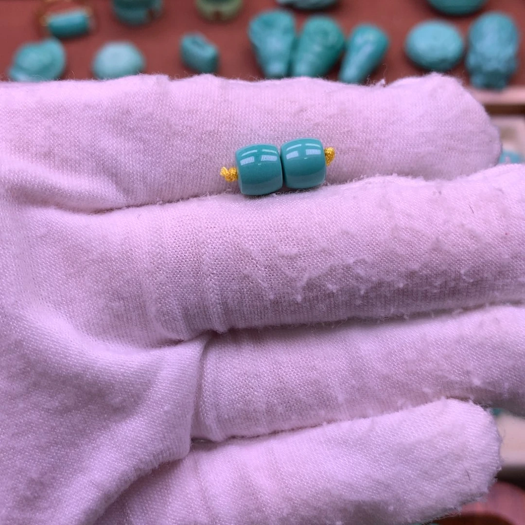 原生态散珠配珠直切一对卡7