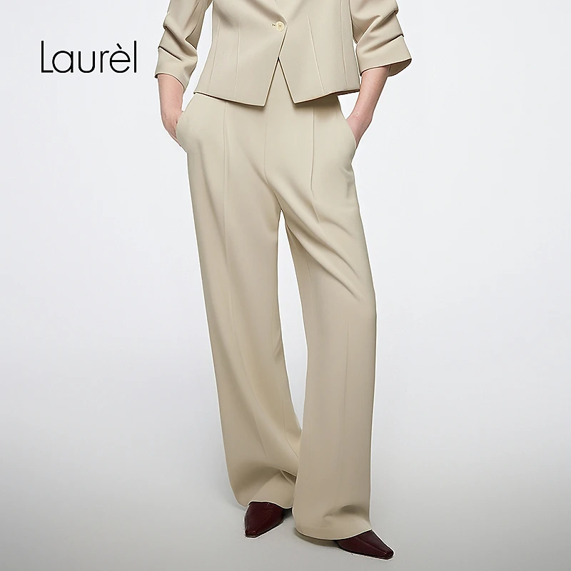 【晨粉专享】Laurel25秋高腰显瘦阔腿裤女LWD365K01500