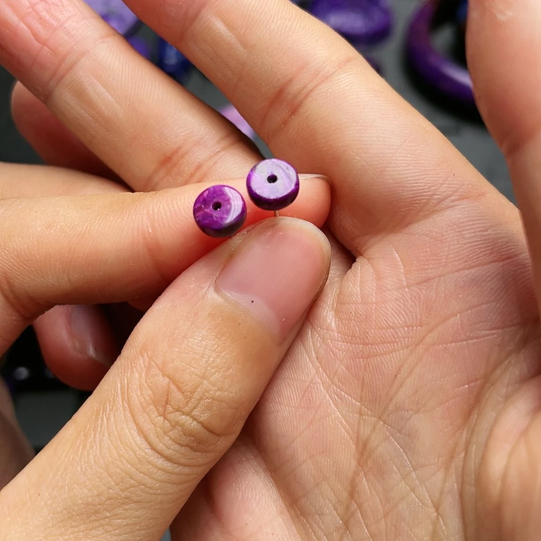 苏纪石（舒俱来）耳钉银S925镶嵌