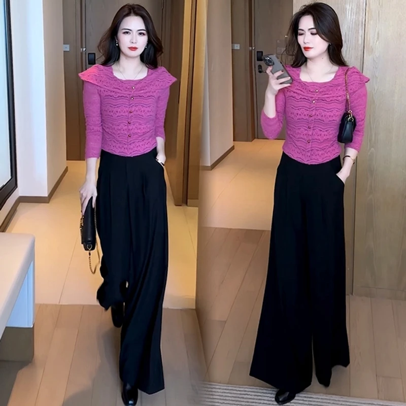 早秋显瘦T恤小众设计感一字肩袖洋气时尚减龄上衣气质长袖女神