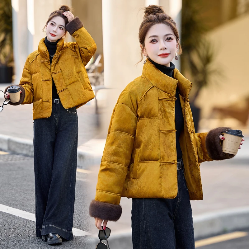 新中式国风羽绒服女2025新款冬季小个子高级感超好看复古短款外套