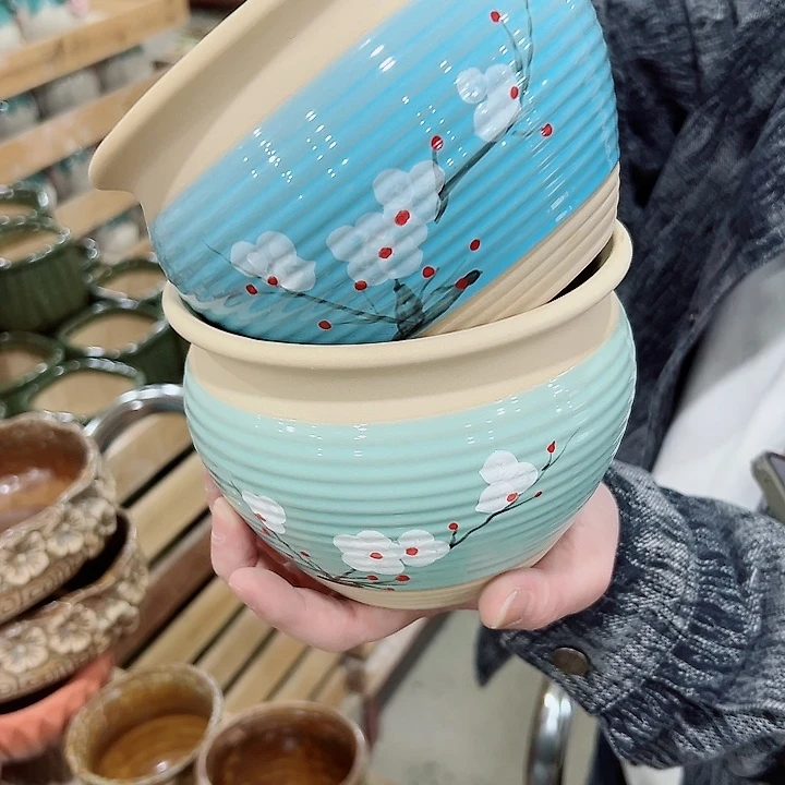 有孔.凑满10元发货多肉陶瓷花盆！