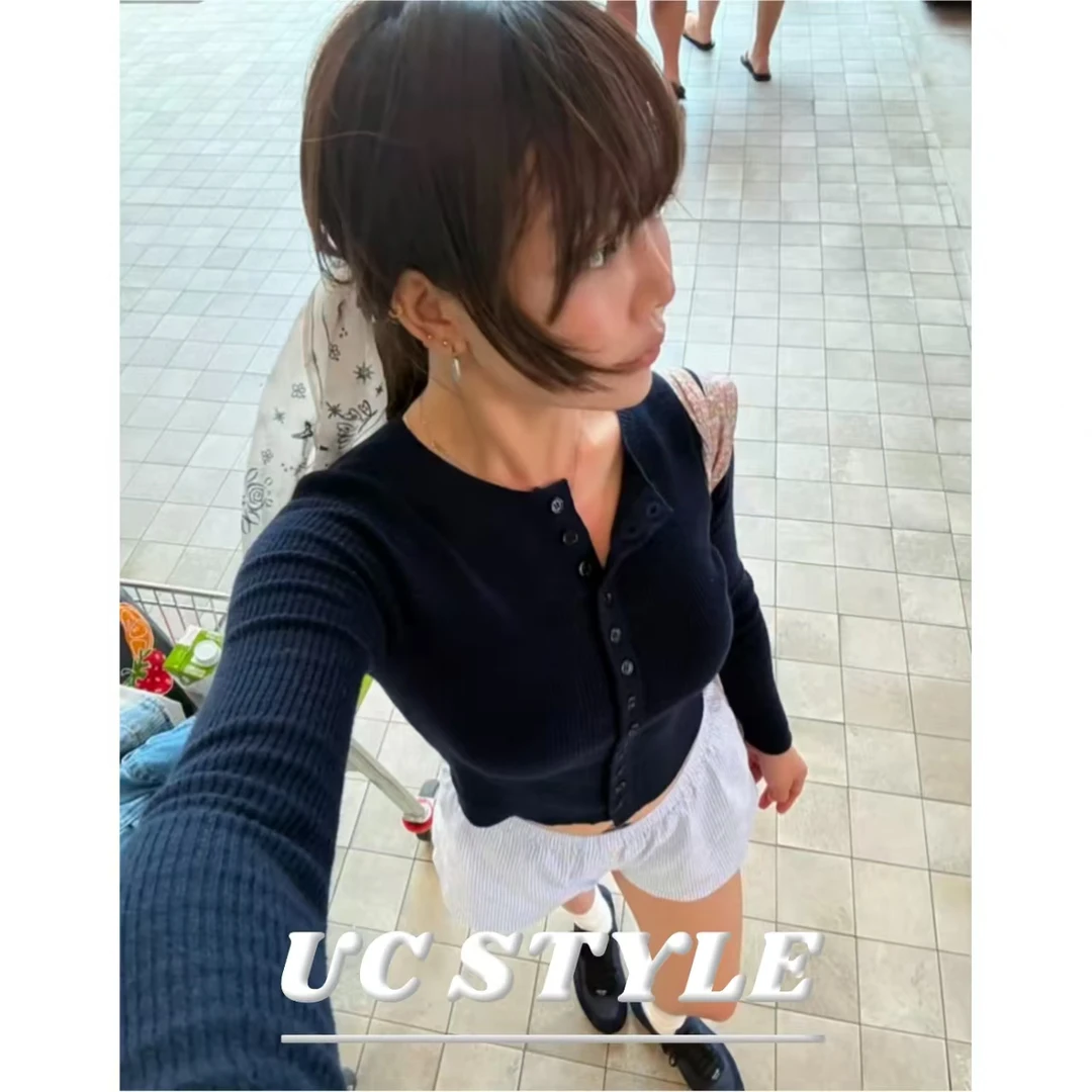 FG25S010【6羊毛】坑条排扣针织开衫主播穿S码