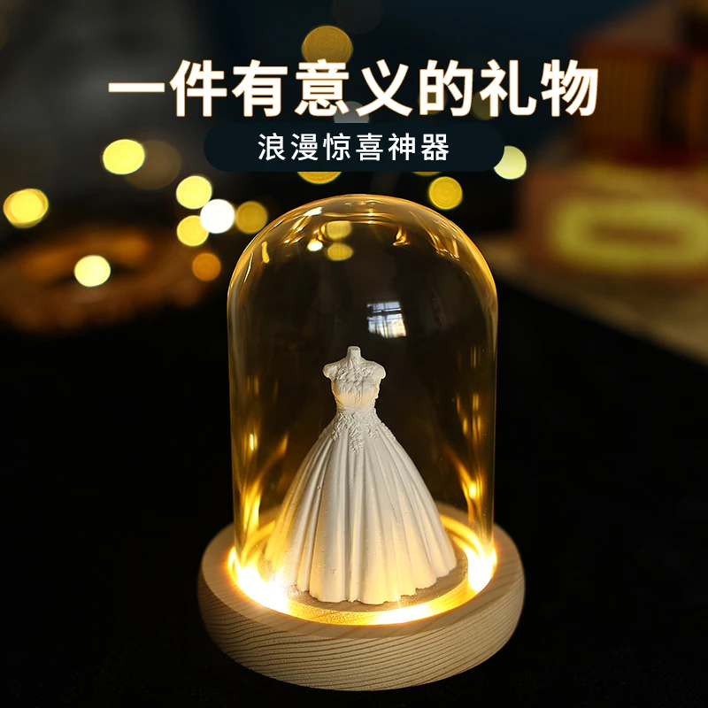 情人节礼物石膏娃娃婚纱DIY装饰摆件模型订婚结婚礼品