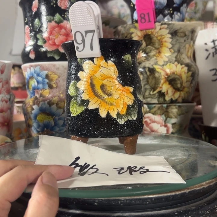 景德镇手绘花盆满38包邮偏远地区除外