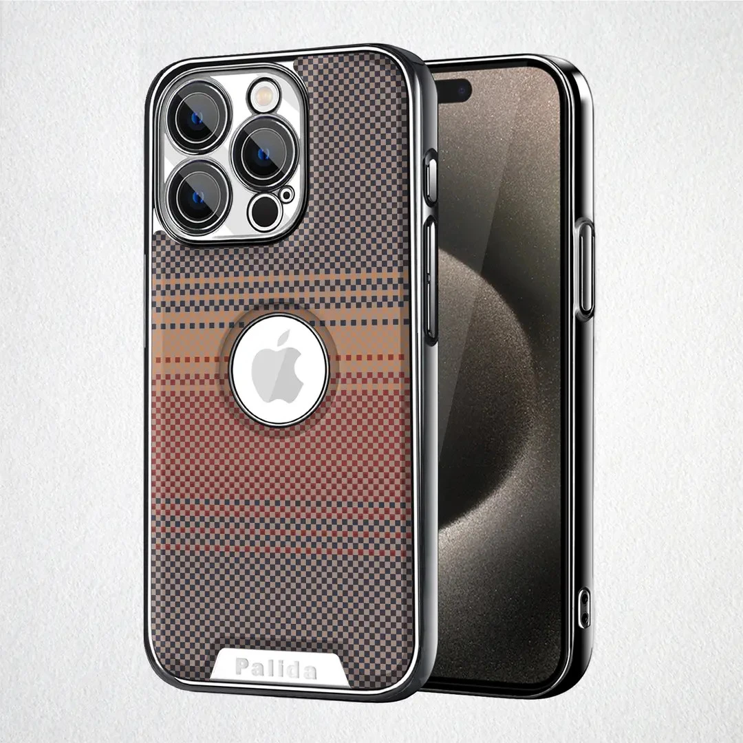 【自带镜头膜】适用于苹果16ProMax凯夫拉纹皮质手机壳iPhone15/14