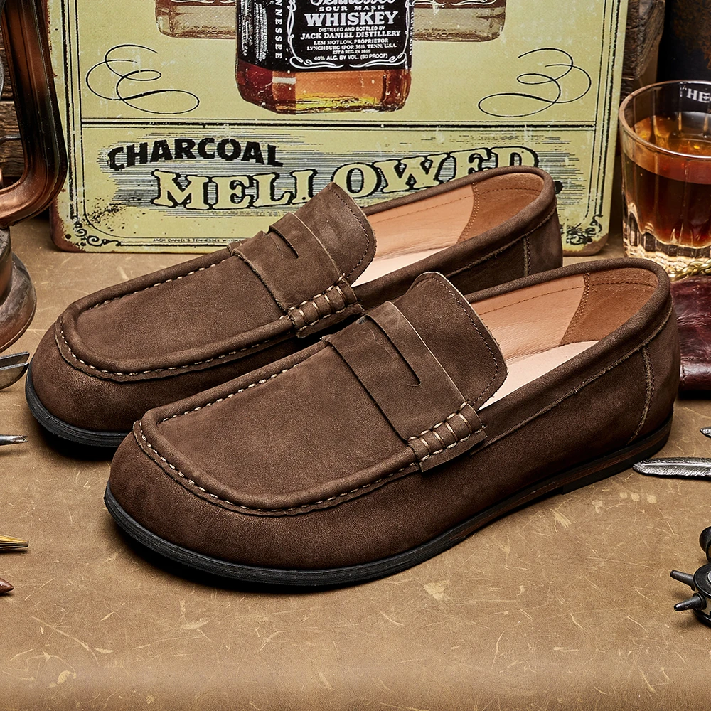 夏季豆豆鞋男套脚百搭透气英伦时尚潮通勤休闲皮鞋软底潮鞋E331