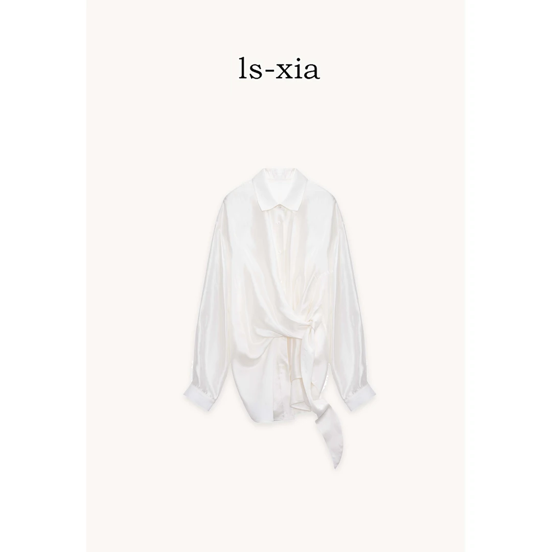 【鎏光结影】优雅轻奢交叉垂感鎏光休闲百搭衬衫
