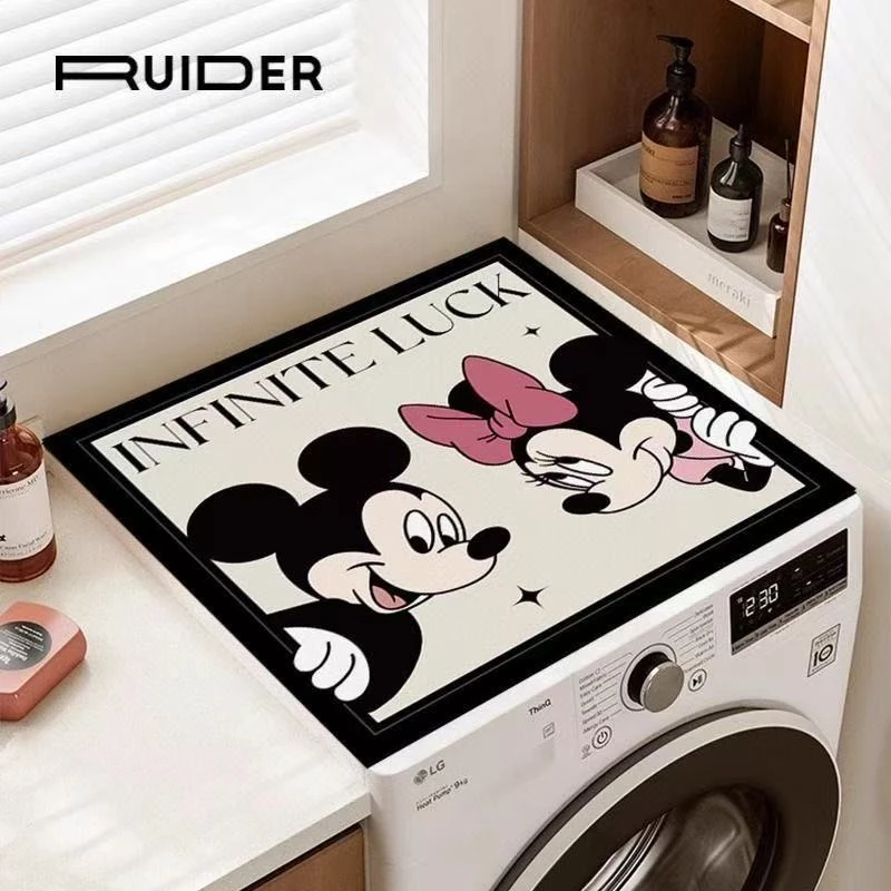 HY83-80×80轻奢硅藻泥吸水防滑洗衣机微波炉床头柜饰品地毯地垫