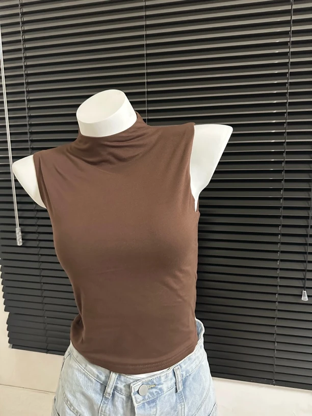 【小雅下单备注编码】高领无袖百搭显瘦背心女
