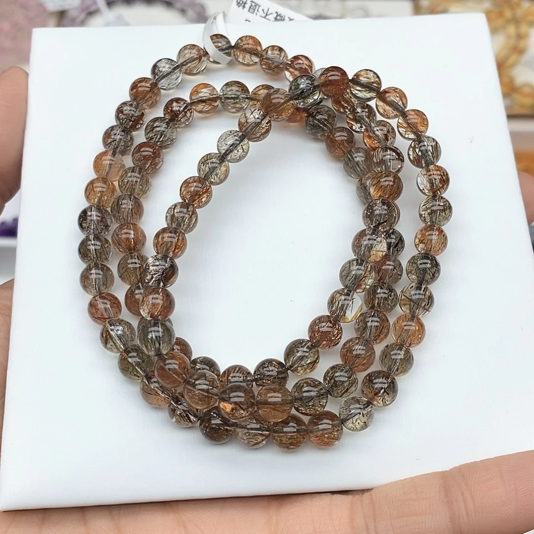水晶手链未镶嵌钰*筱黑金超多圈5
