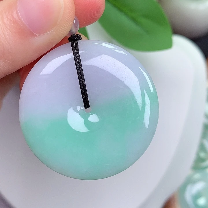 翡翠未镶嵌颈饰平安扣38.5-5.8mm