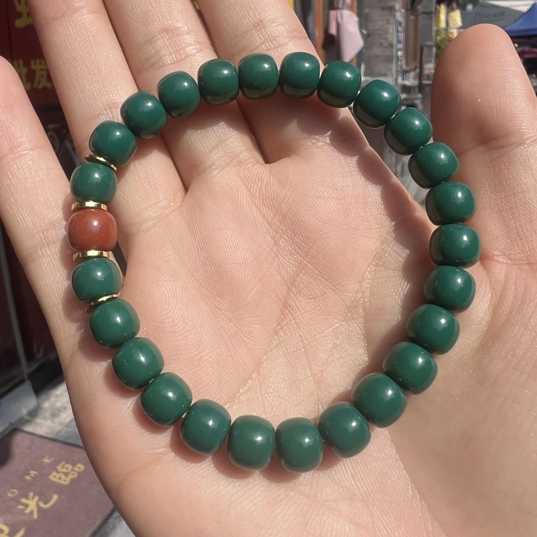 【地主专属】26 G03783-地狱绿DIY琉璃手串-8mm